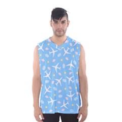 Plane Sky Background Pattern Men s Basketball Tank Top by danenraven