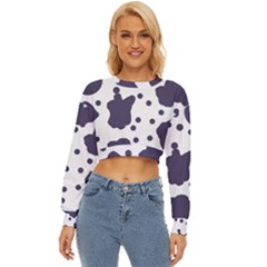 Illustration Cow Pattern Texture Cloth Dot Animal Lightweight Long Sleeve Sweatshirt by danenraven