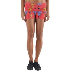 Illustration Elephant Cartoon Animal Monkey Yoga Shorts by danenraven