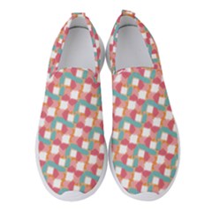 Patchwork Pastel Pattern Art Women s Slip On Sneakers by danenraven