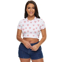 Small Cute Hearts Side Button Cropped Tee by ConteMonfrey