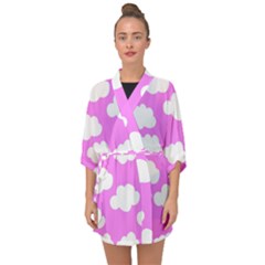 Purple Clouds  Half Sleeve Chiffon Kimono by ConteMonfrey