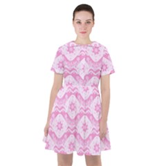 Illustration Background Pink Flower Abstract Pattern Sailor Dress by danenraven