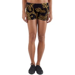 Metallic Snake Skin Pattern Yoga Shorts by BangZart