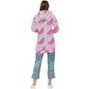 Pink Melon Wayermelon Pattern Food Fruit Melon Women s Long Oversized Pullover Hoodie View2