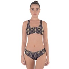 Vintage Batik Art Architecture Pattern Criss Cross Bikini Set by Ravend