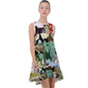 Zoo-animals-peacock-lion-hippo- Frill Swing Dress View1