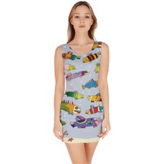 Fish Ocean Sea Water Diving Blue Nature Bodycon Dress by Ravend