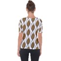 Brown Minimalist Leaves  Shoulder Cut Out Short Sleeve Top View2