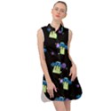 Illustration Cosmos Cosmo Rocket Spaceship Ufo Sleeveless Shirt Dress View1