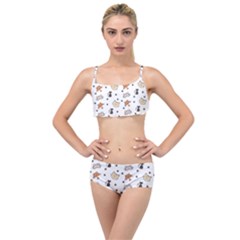 Cute Cat Kitten Animal Design Pattern Layered Top Bikini Set by danenraven