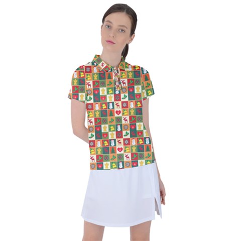 Xmas Christmas Pattern Women s Polo Tee by danenraven