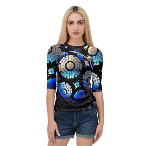 Illustration Tech Galaxy Robot Bot Science Quarter Sleeve Raglan Tee by danenraven