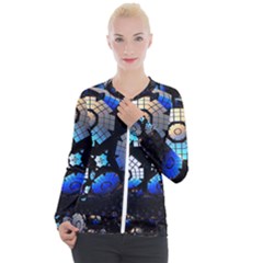 Illustration Tech Galaxy Robot Bot Science Casual Zip Up Jacket by danenraven