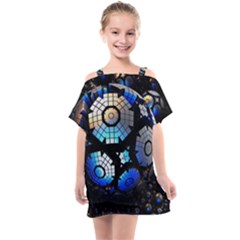 Illustration Tech Galaxy Robot Bot Science Kids  One Piece Chiffon Dress by danenraven