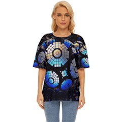 Illustration Tech Galaxy Robot Bot Science Oversized Basic Tee by danenraven