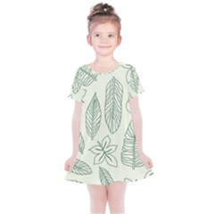 Banana Leaves Draw  Kids  Simple Cotton Dress by ConteMonfrey