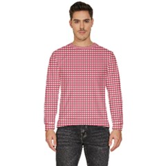 Red Gingham Check Men s Fleece Sweatshirt by artworkshop