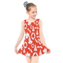 Orange  Card Christmas December Kids  Skater Dress Swimsuit View1