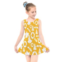 Orang Card Christmas Kids  Skater Dress Swimsuit by artworkshop