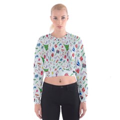 New Year Christmas Winter Watercolor Cropped Sweatshirt by artworkshop