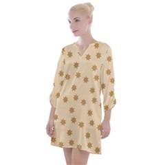 Gingerbread Star Open Neck Shift Dress by artworkshop