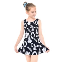 Black Card Christmas December Kids  Skater Dress Swimsuit by artworkshop