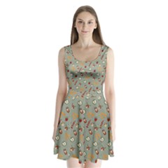 Wild Forest Friends   Split Back Mini Dress  by ConteMonfrey