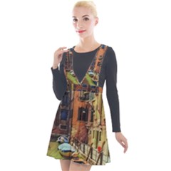 Venice Canals Art   Plunge Pinafore Velour Dress by ConteMonfrey