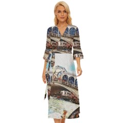 Lovely Gondola Ride - Venetian Bridge Midsummer Wrap Dress by ConteMonfrey