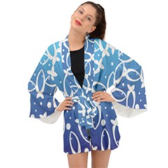 Blue Fish Water Aquarium Long Sleeve Kimono by danenraven