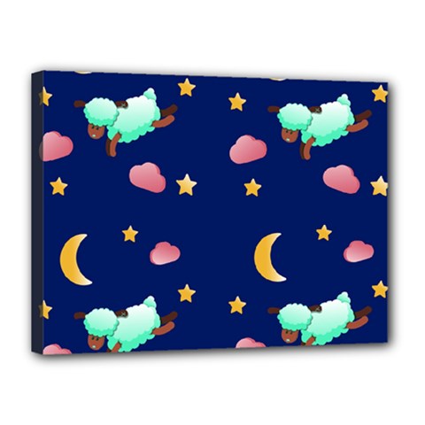 Sleepy Sheep Star And Moon Canvas 16  X 12  (stretched) by danenraven