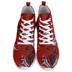 Nature Background Abstract Red Gray Black Men s Lightweight High Top Sneakers by danenraven