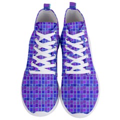 Background Mosaic Purple Blue Men s Lightweight High Top Sneakers by danenraven