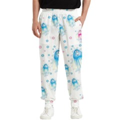 Jellyfis Pink Blue Cartoon Men s Elastic Waist Pants by danenraven