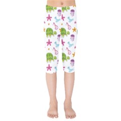 Turtle Animal Sea Life Kids  Capri Leggings  by danenraven