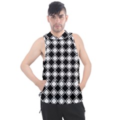 Square Diagonal Pattern Seamless Men s Sleeveless Hoodie by Ravend