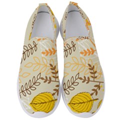 Leaf Leaves Flower Background Wallpaper Men s Slip On Sneakers by danenraven