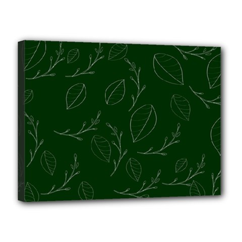 Leaves Leaf Foliage Plant  Background Canvas 16  X 12  (stretched) by danenraven