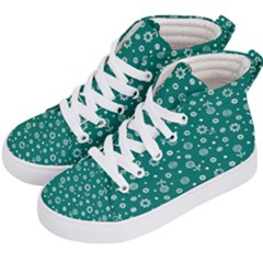 Flowers Floral Background Green Kids  Hi-top Skate Sneakers by danenraven