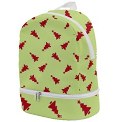 Red Christmas Tree Green Zip Bottom Backpack by TetiBright