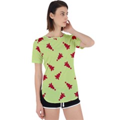 Red Christmas Tree Green Perpetual Short Sleeve T-shirt by TetiBright