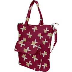 Gold Gingerbread Man Burgundy Shoulder Tote Bag by TetiBright