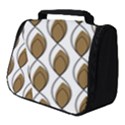 Brown Minimalist Leaves  Full Print Travel Pouch (Small) View1