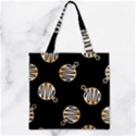 Gold Ornaments Black Zipper Grocery Tote Bag View2