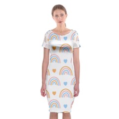 Rainbow Pattern   Classic Short Sleeve Midi Dress by ConteMonfreyShop