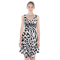 Leopard Print Black And White Draws Racerback Midi Dress by ConteMonfreyShop