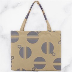 Gray Stripe Ornaments Brown Mini Tote Bag by TetiBright