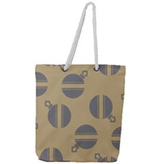 Gray Stripe Ornaments Brown Full Print Rope Handle Tote (large) by TetiBright