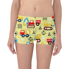 Seamless Pattern Vector Industrial Vehicle Cartoon Reversible Boyleg Bikini Bottoms by Jancukart